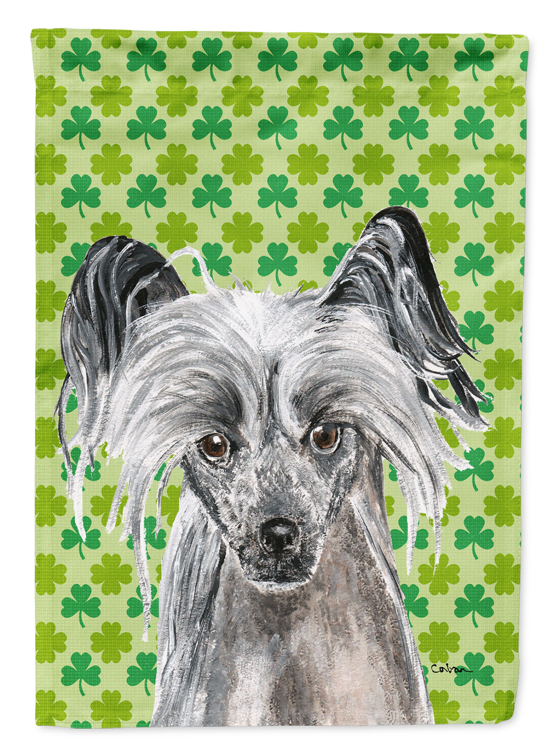 Chinese Crested St Patrick's Irish Garden Flag