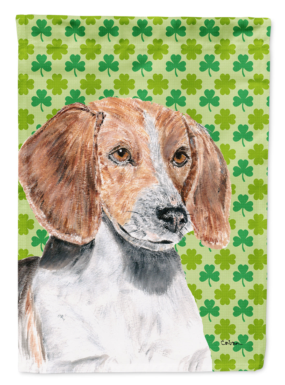 English Foxhound St Patrick's Irish Garden Flag