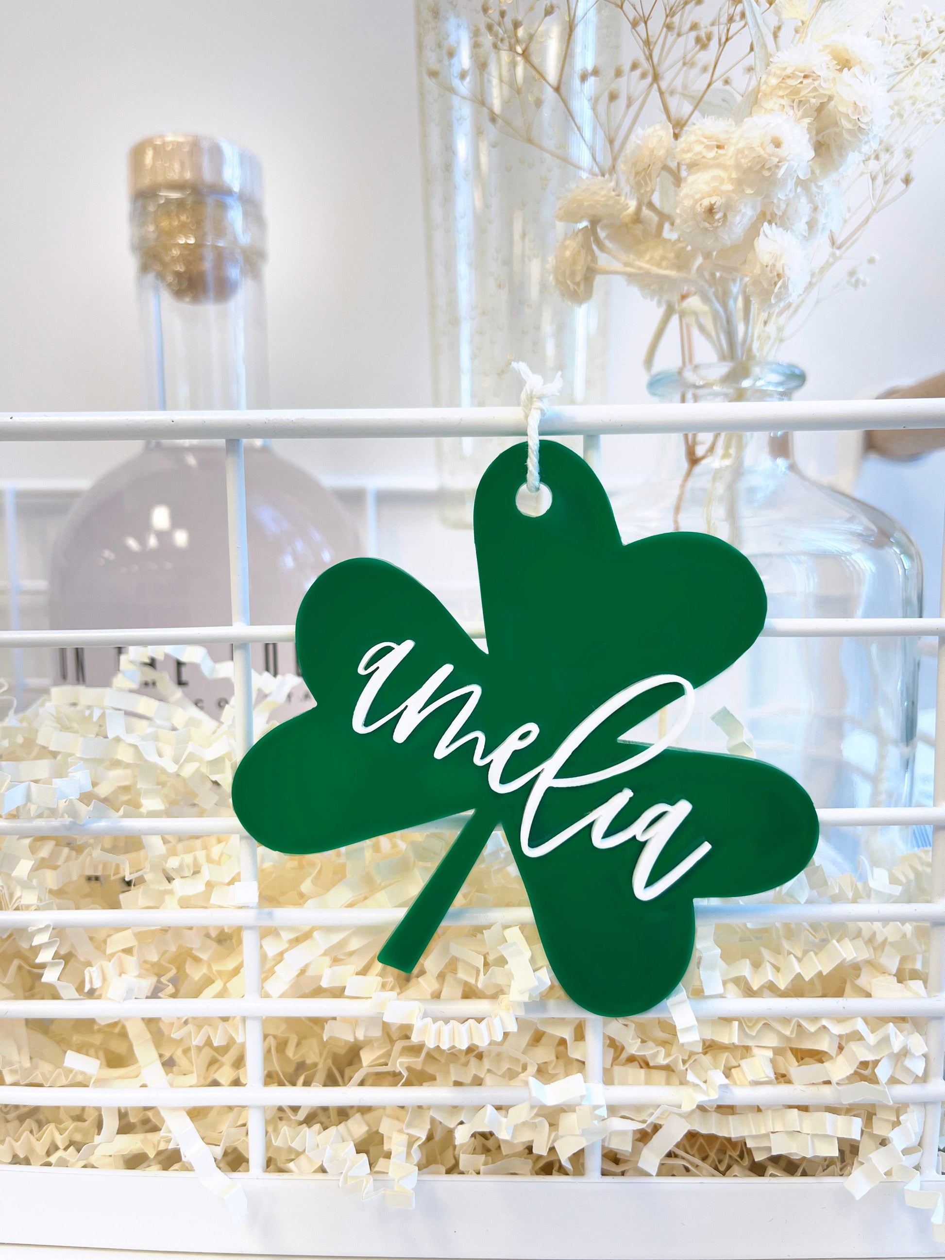 The Cotton and Canvas Co. Personalized Name St. Patrick's Day Gift Basket Tag