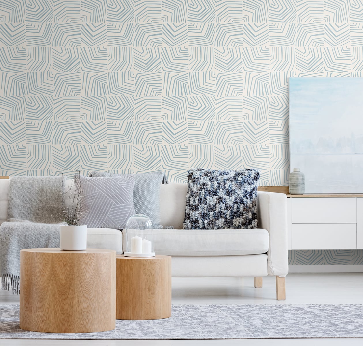 The Simple Life Linework Maze Abstract Unpasted Wallpaper