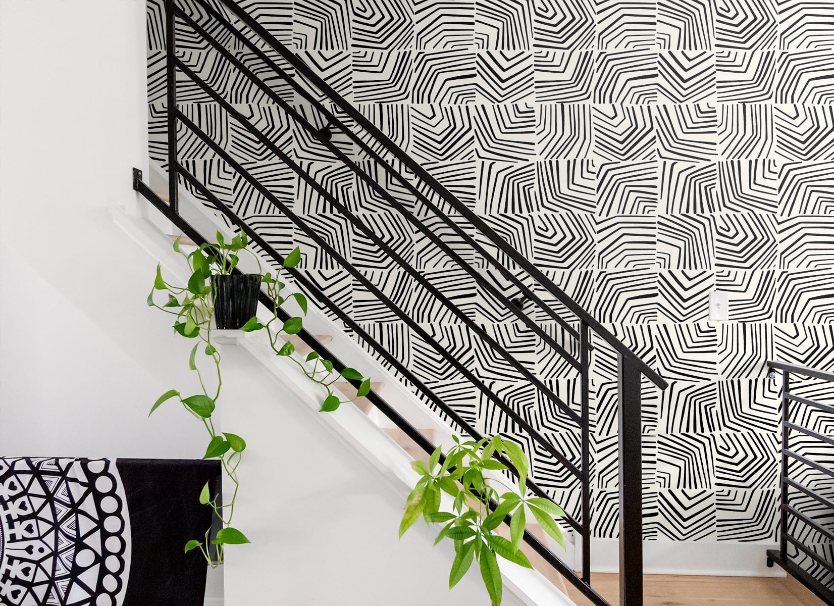 The Simple Life Linework Maze Abstract Unpasted Wallpaper