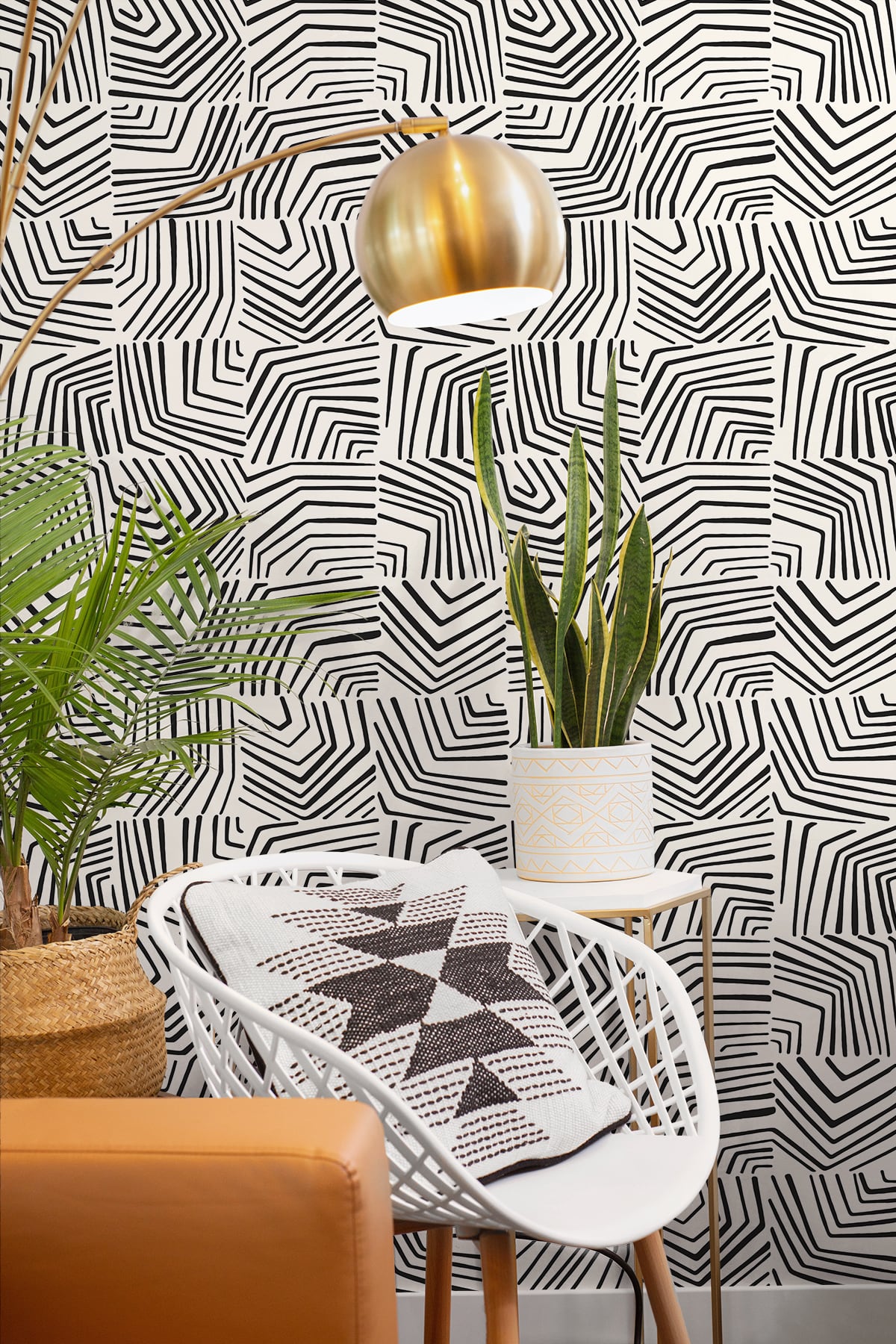 The Simple Life Linework Maze Abstract Unpasted Wallpaper
