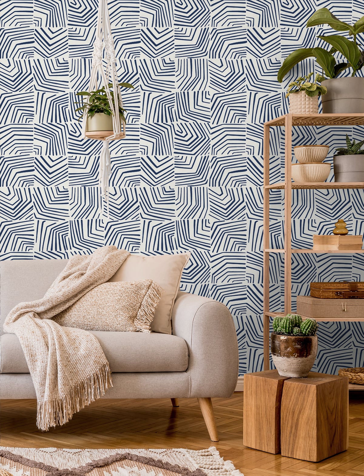 The Simple Life Linework Maze Abstract Unpasted Wallpaper