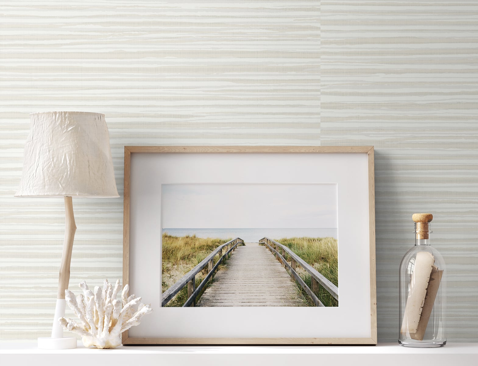 The Simple Life Calm Seas Striped Unpasted Wallpaper