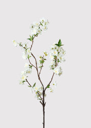 Cream White Artificial Cherry Blossom Branch - 36"