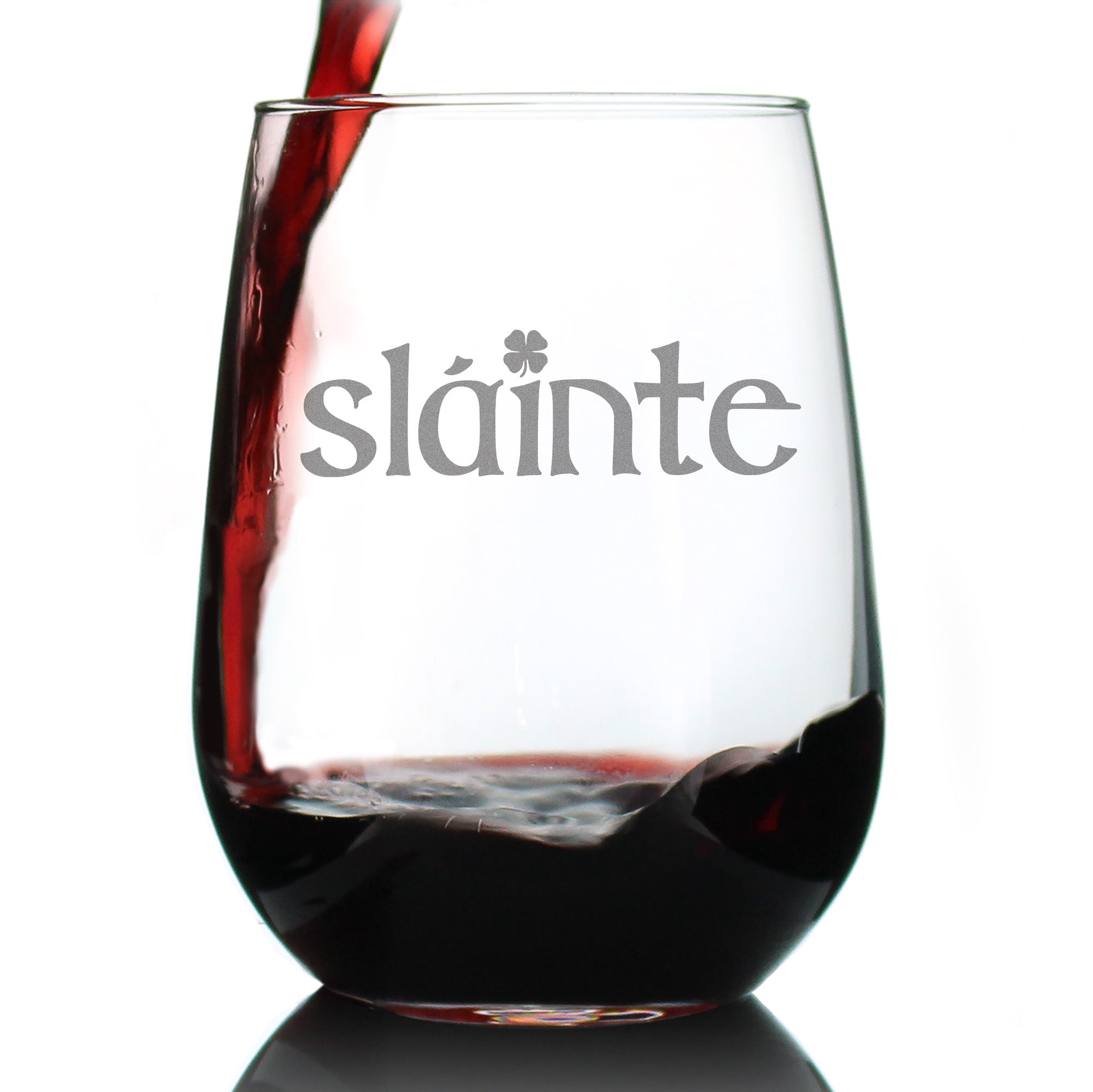 Slainte - Irish Cheers - Funny St Patricks Day Party Wine Glass