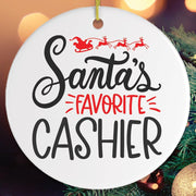 Santa's Favorite Cashier Christmas Ornament Ornament OrnamentallyYou 