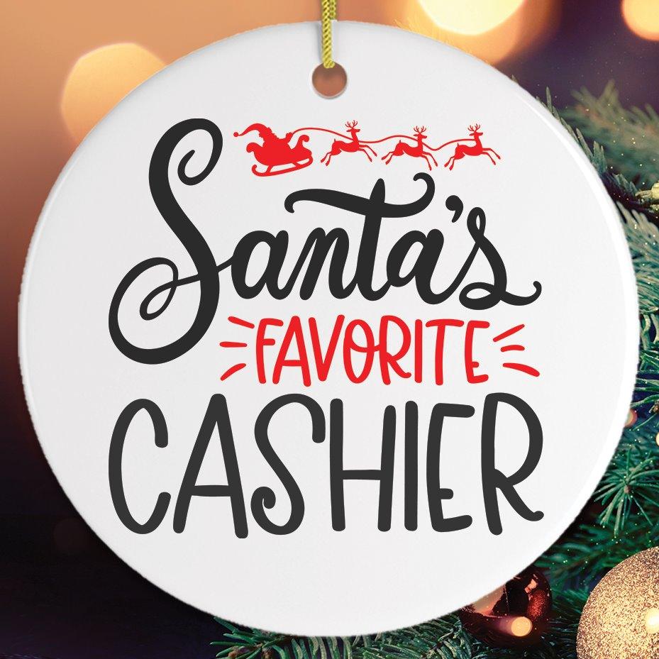 Santa's Favorite Cashier Christmas Ornament Ornament OrnamentallyYou 