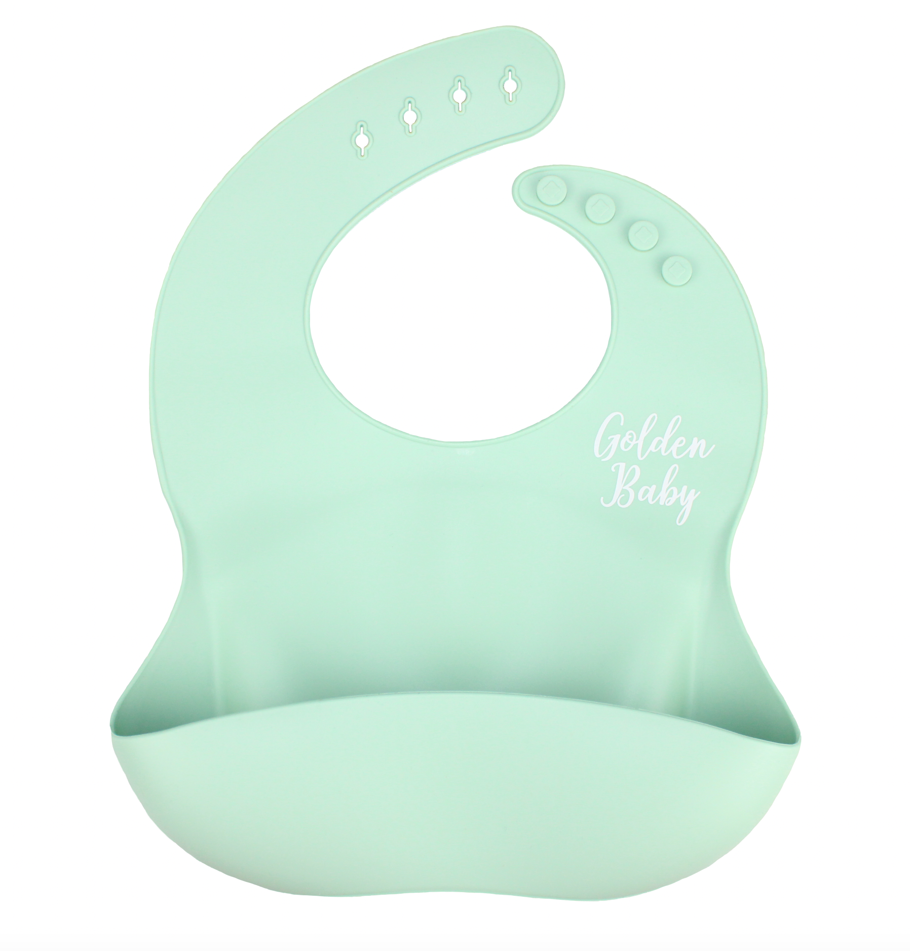 Golden Baby Silicone Pocket Bib in Aqua