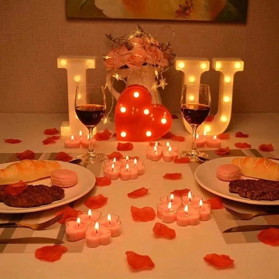 9-pcs Heart-Shaped Scented Tea Candles – Valentine's Day