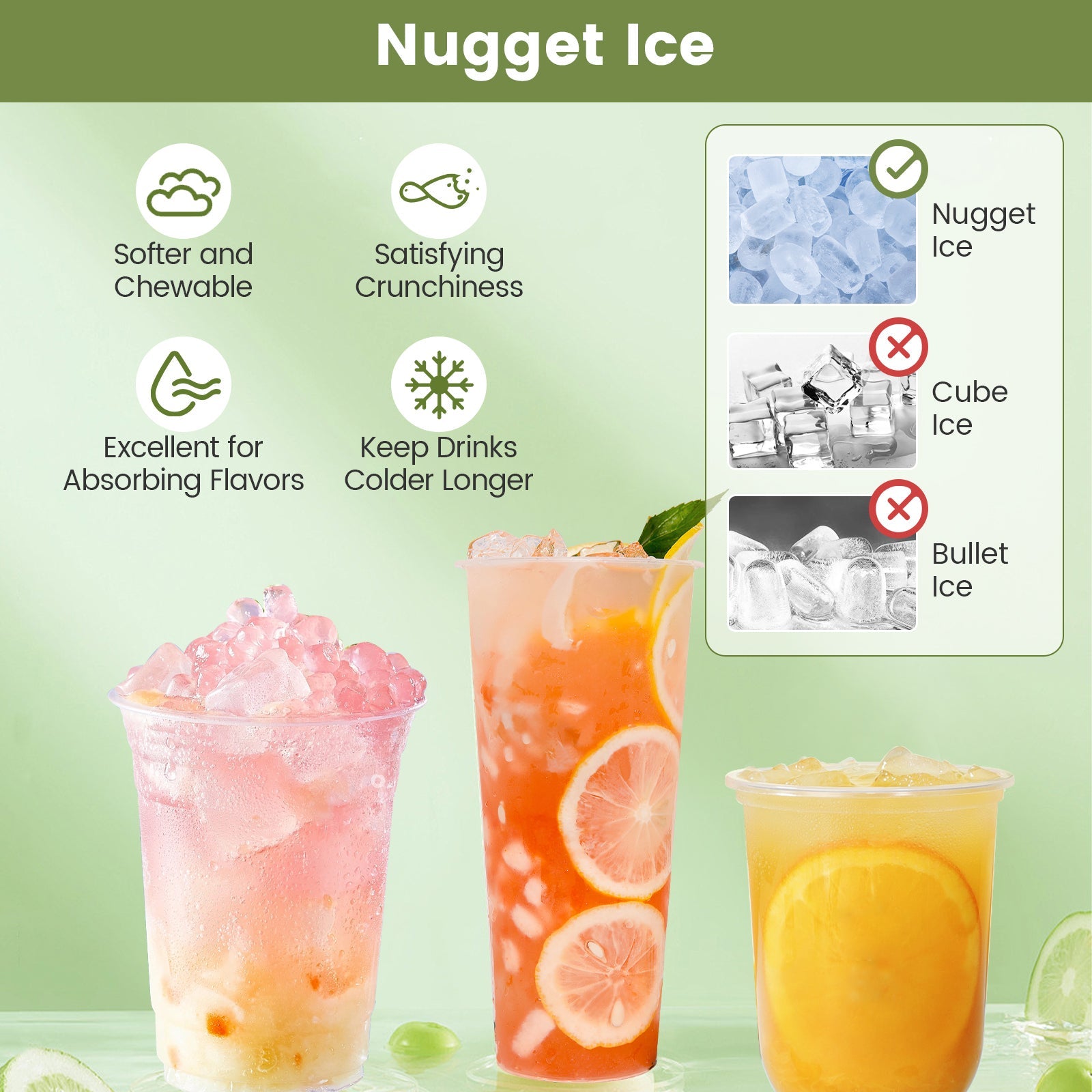 Self Dispensing Nugget Ice Maker Countertop -Silver