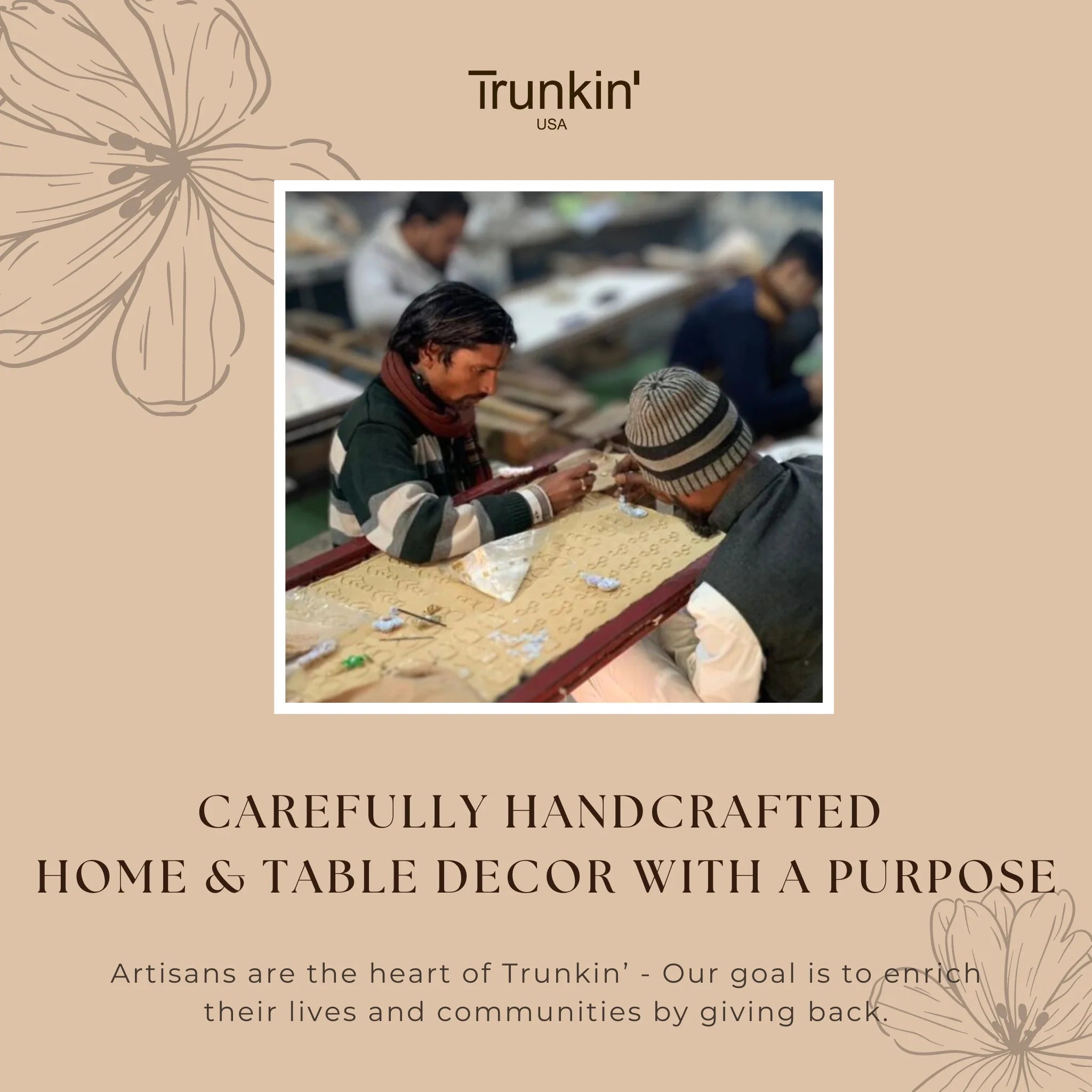 Hand-Carved Serving Tray in White \