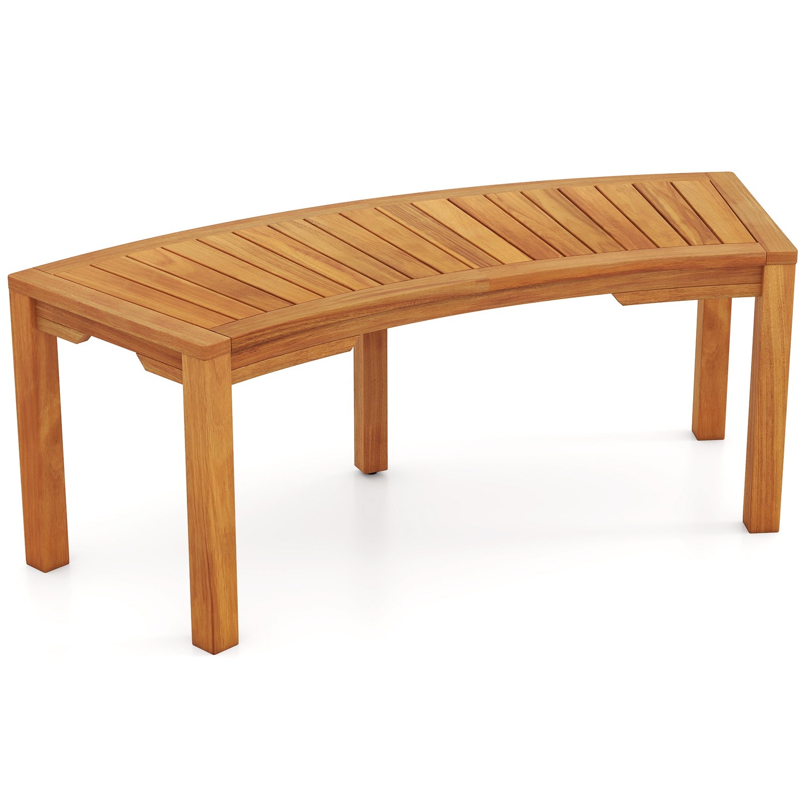 Set of 1 Outdoor Curved Garden Bench 2-Person
