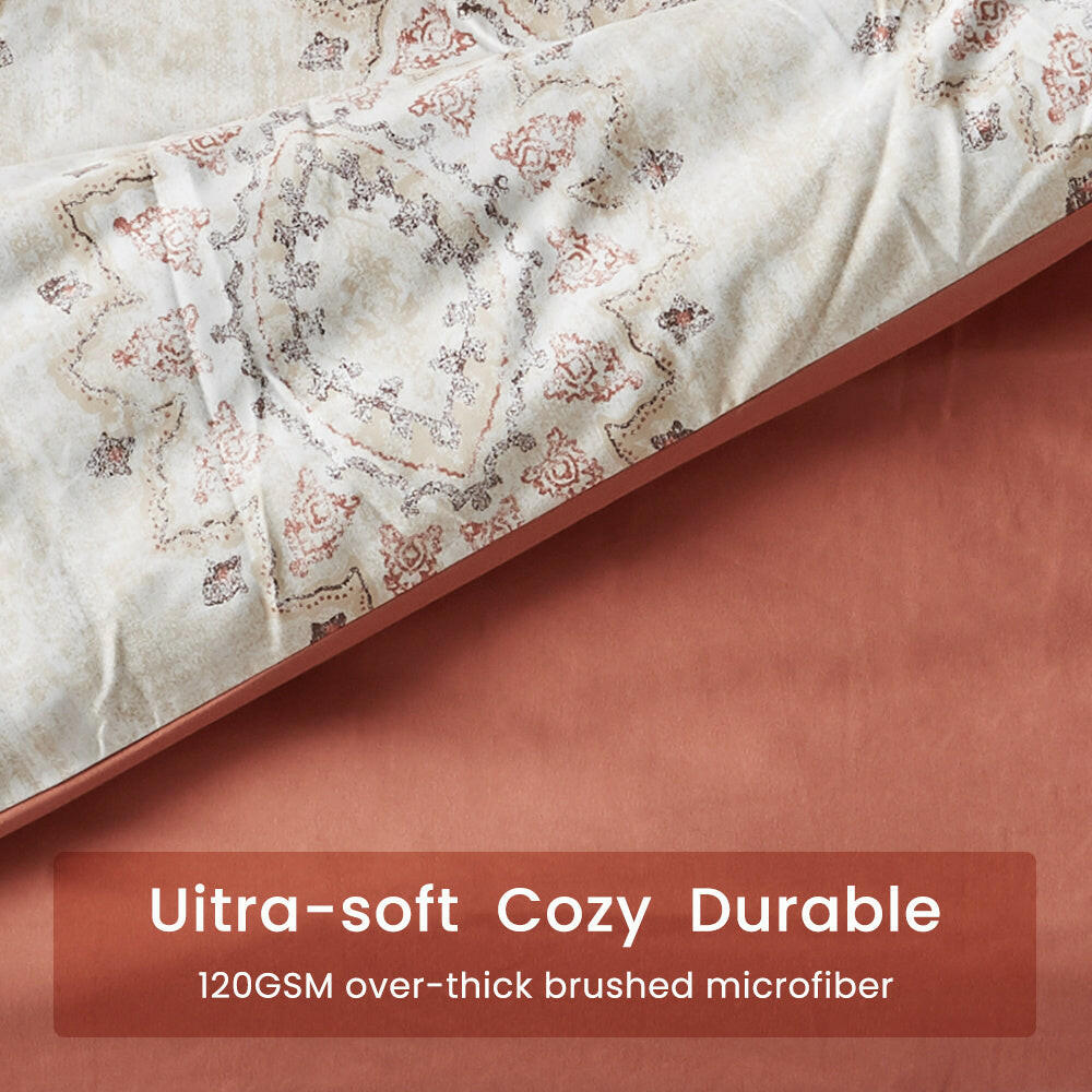 Damask Pattern Printed Duvet Cover Set
