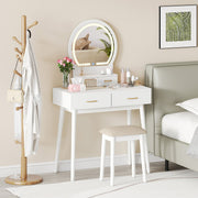 Small Vanity Makeup Dressing Table Set -White