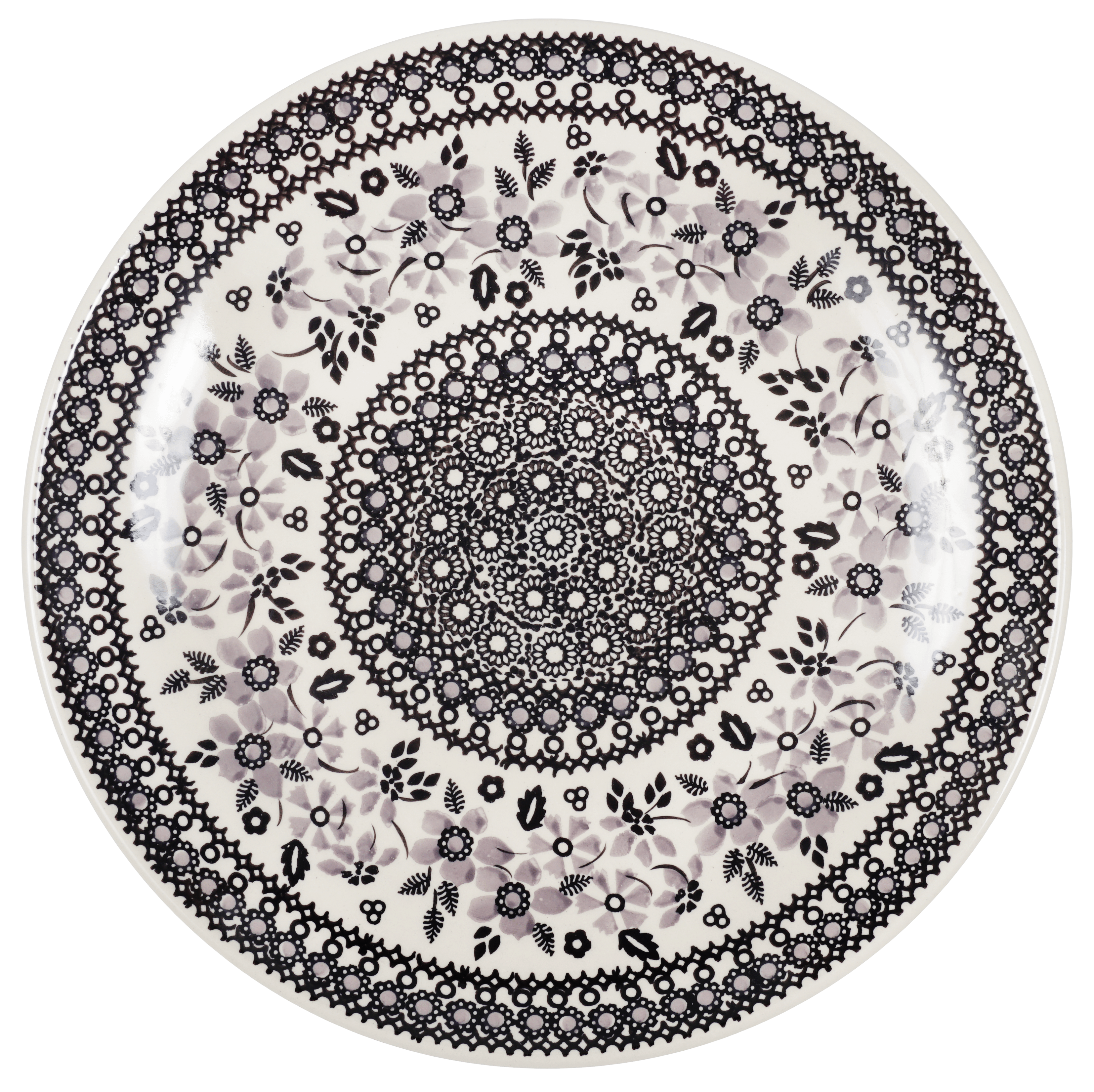 Plate, Round, Dinner, 10" in "Duet in Black & Grey" by Manufaktura | T132S-DPSC by The Polish Pottery Outlet