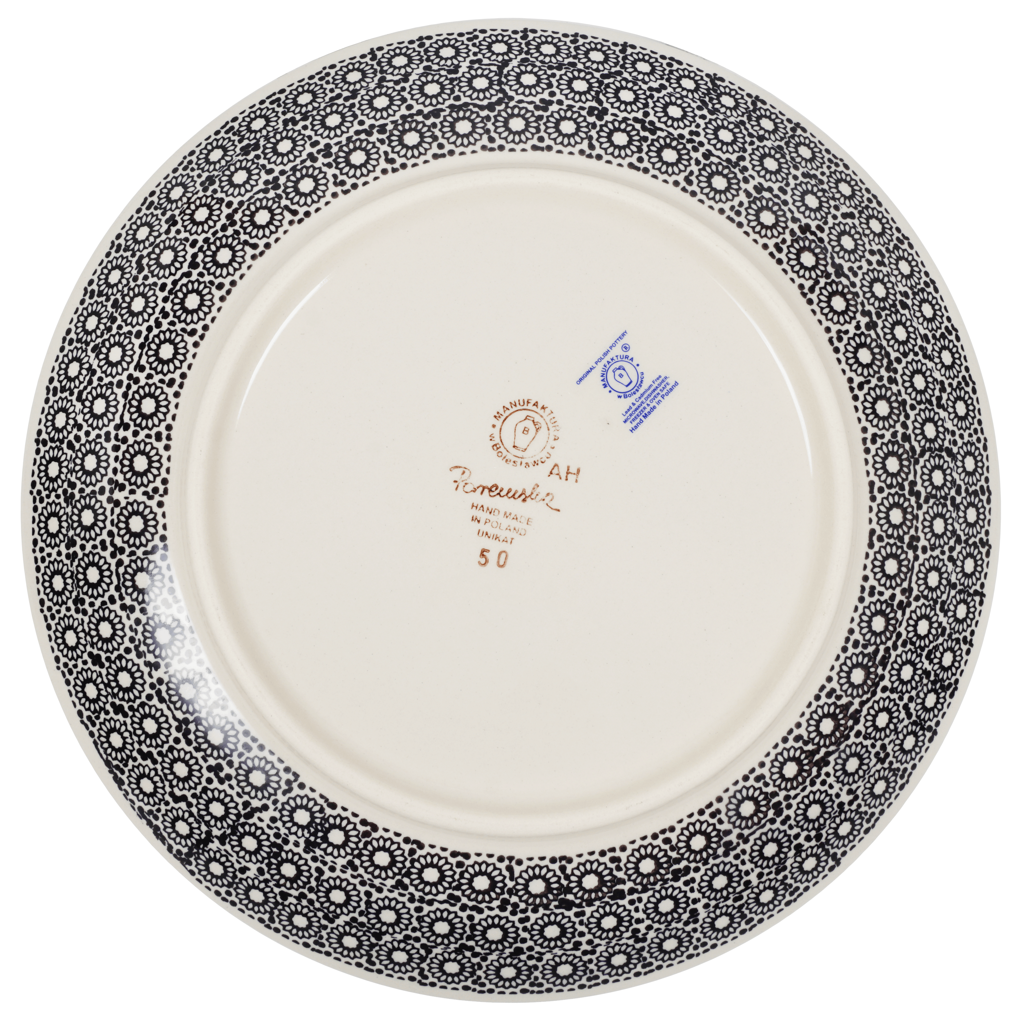 Plate, Round, Dinner, 10" in "Duet in Black & Grey" by Manufaktura | T132S-DPSC by The Polish Pottery Outlet