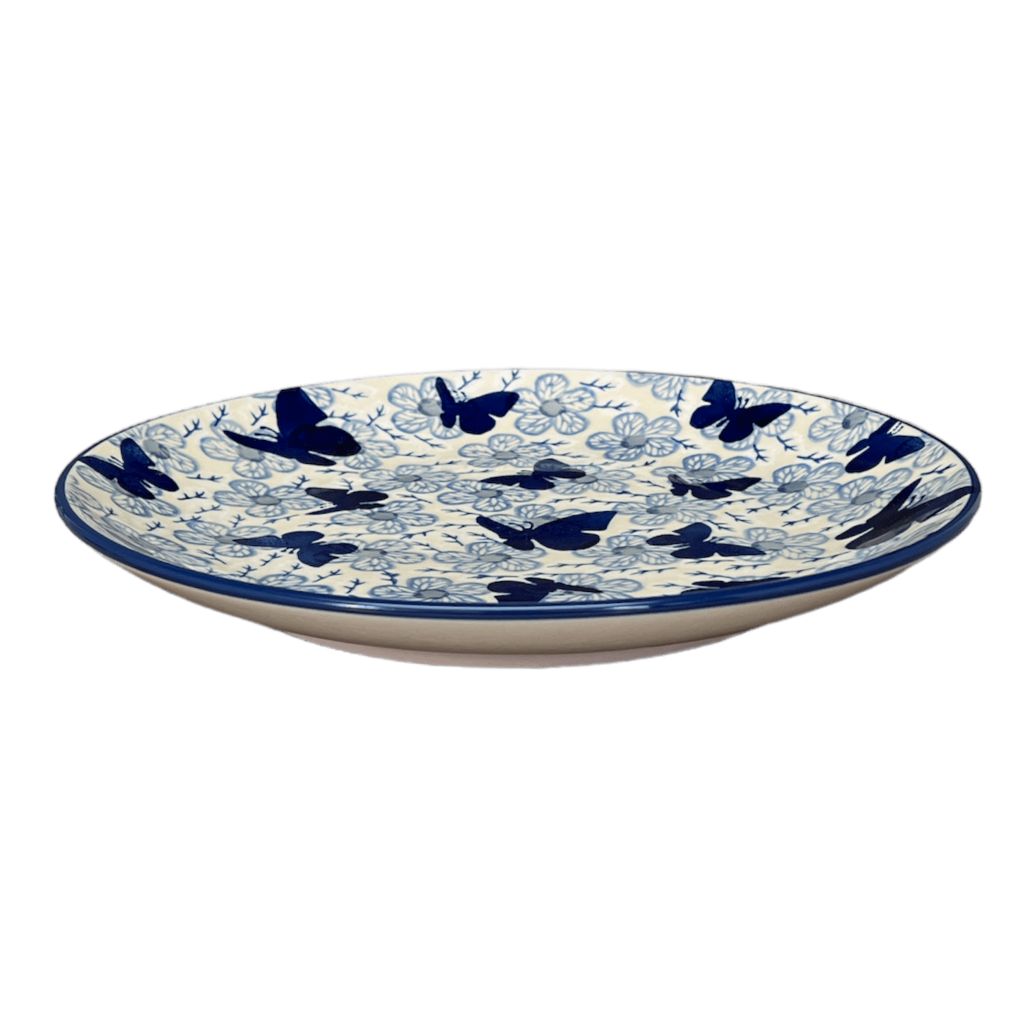 Plate, Round, Dinner, 10" in "Blue Butterfly" by Manufaktura | T132U-AS58 by The Polish Pottery Outlet