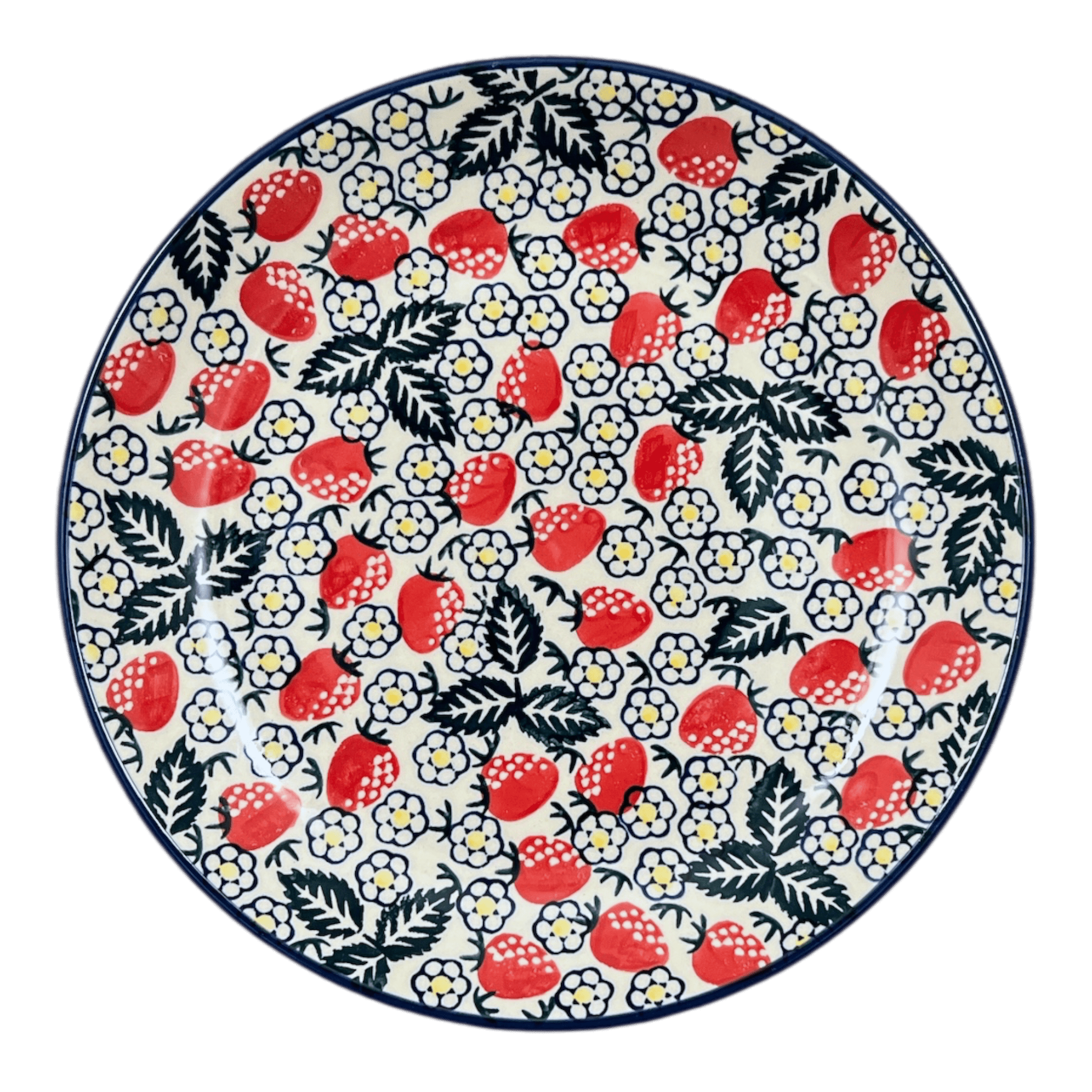 Plate, Round, Dinner, 10" in "Strawberry Fields" by Manufaktura | T132U-AS59 by The Polish Pottery Outlet