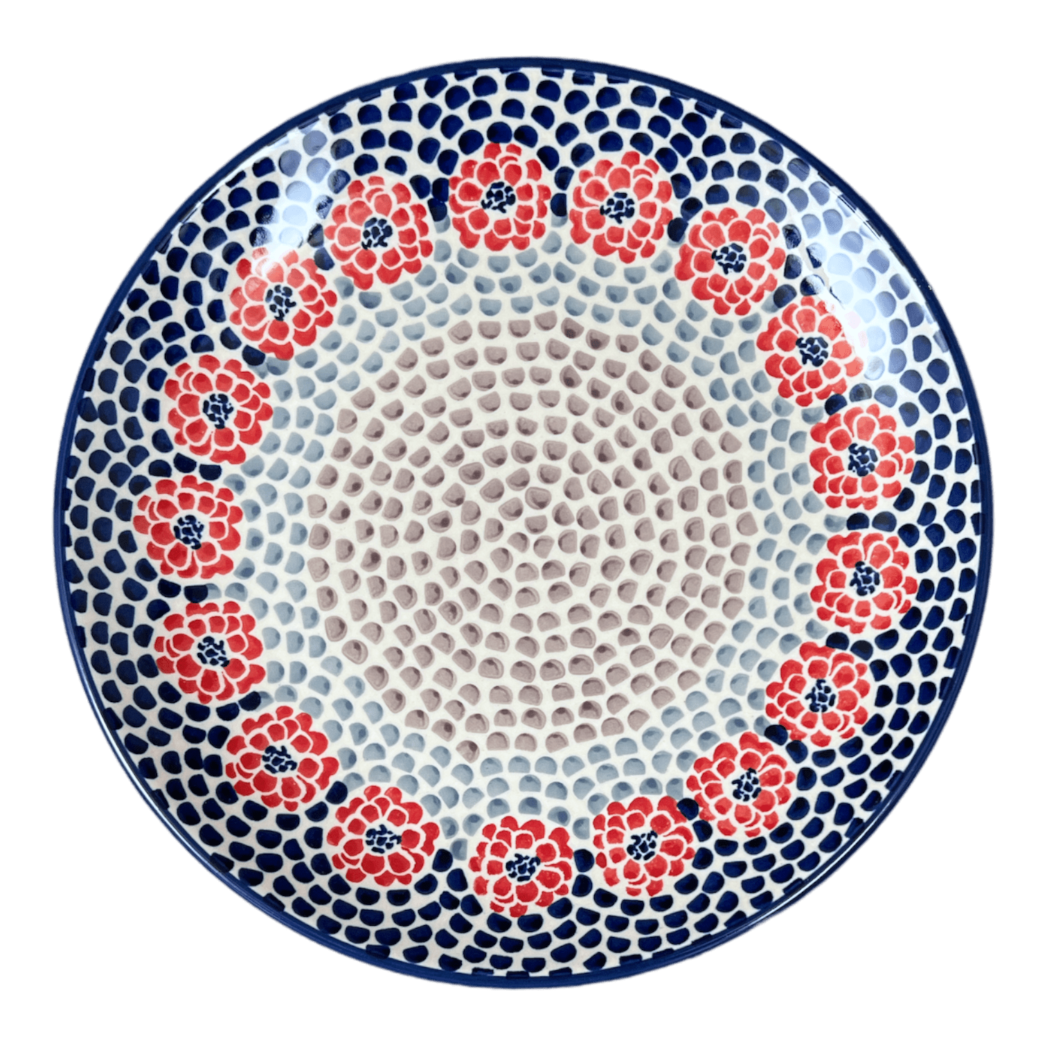 Plate, Round, Dinner, 10" in "Falling Petals" by Manufaktura | T132U-AS72 by The Polish Pottery Outlet