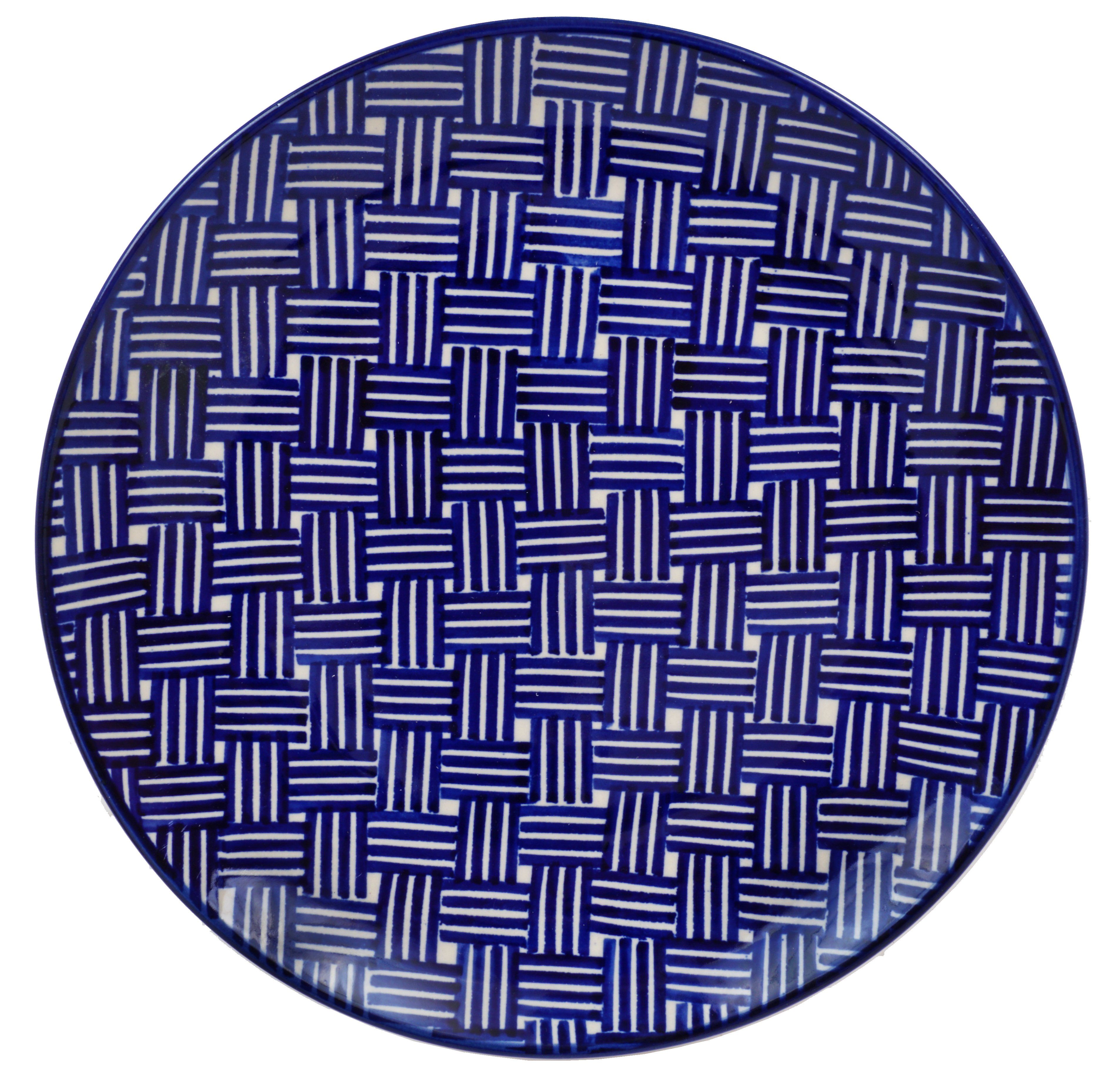 Plate, Round, Dinner, 10" in "Blue Basket Weave" by Manufaktura | T132U-32 by The Polish Pottery Outlet
