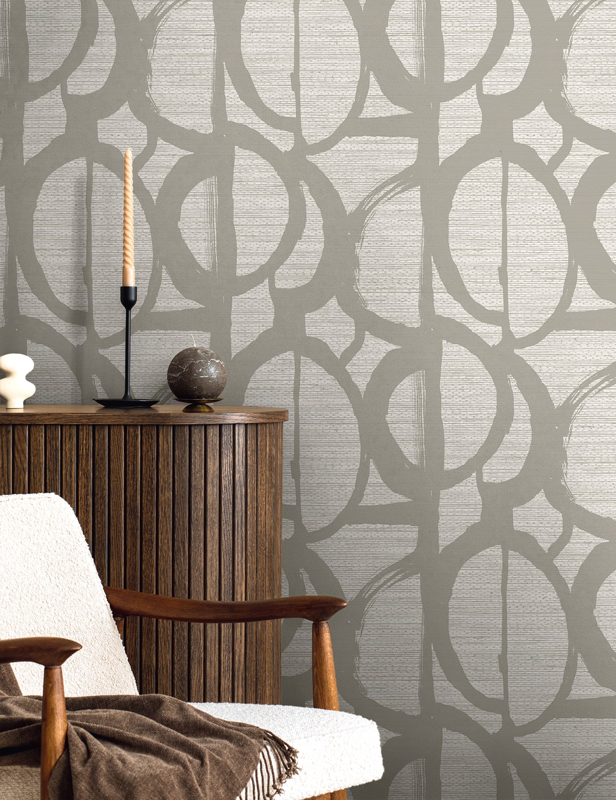 Fibers and Threads Pendelton Abstract Nonwoven Unpasted Wallpaper