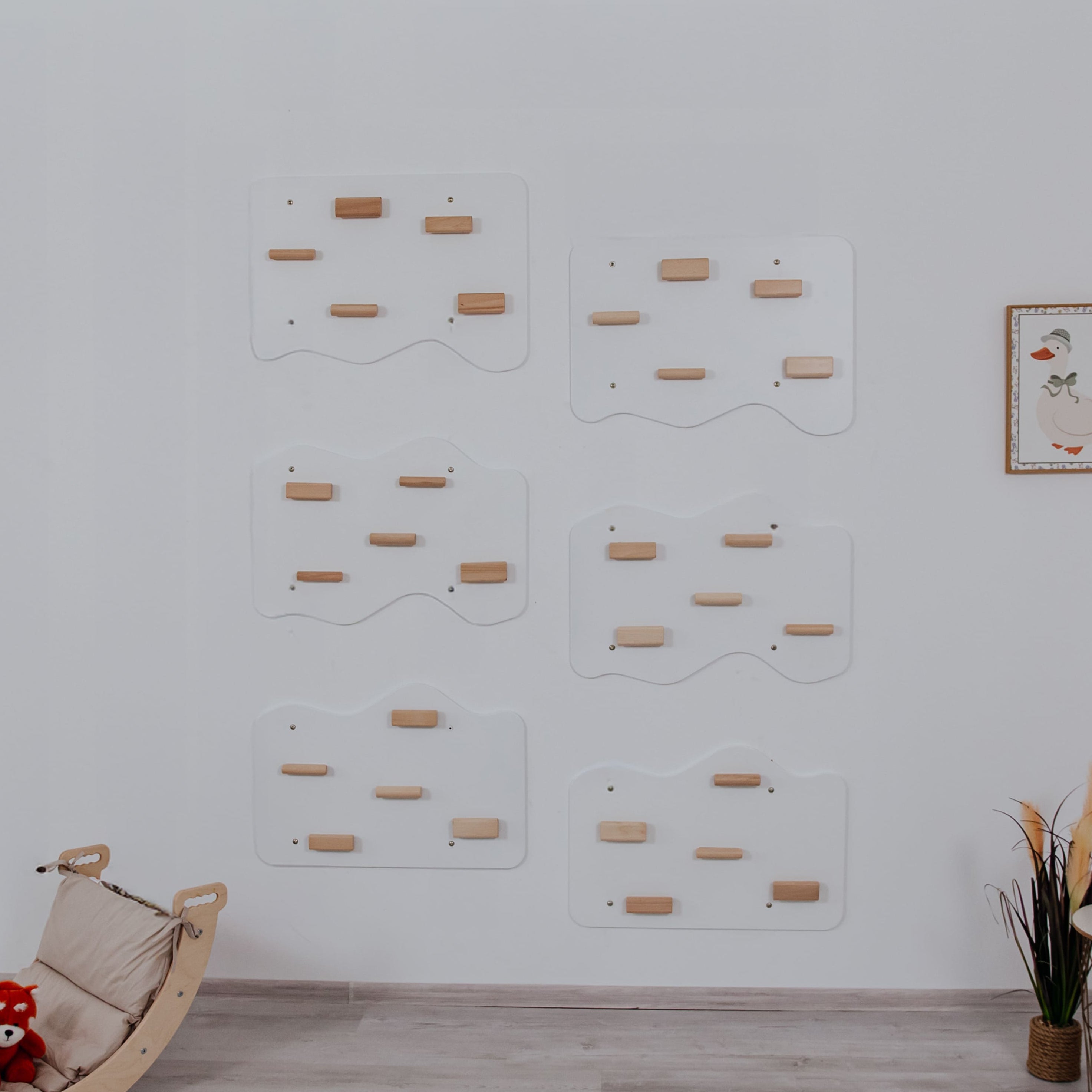 Indoor Rock Wall with Cloud-Shaped Panels for Kids 3-10