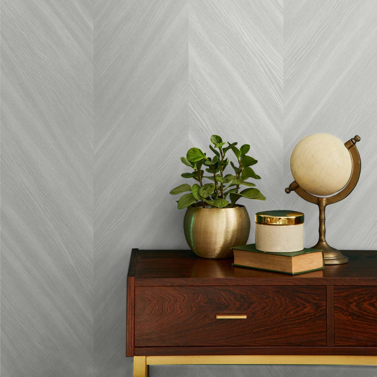 Even More Textures Faux Chevron Wood Embossed Vinyl Unpasted Wallpaper
