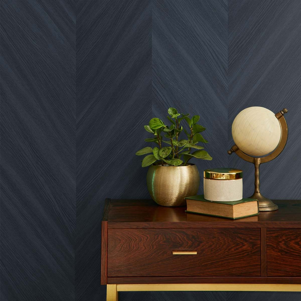 Even More Textures Faux Chevron Wood Embossed Vinyl Unpasted Wallpaper