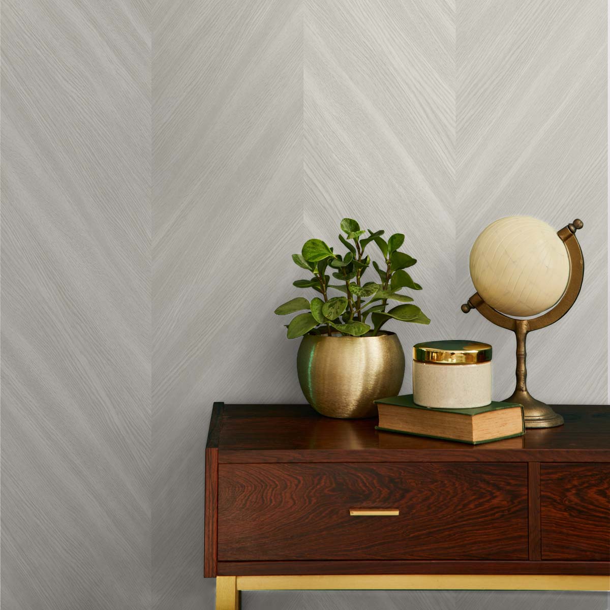 Even More Textures Faux Chevron Wood Embossed Vinyl Unpasted Wallpaper