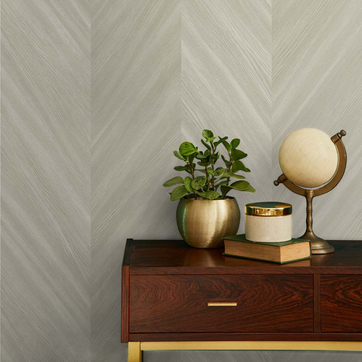 Even More Textures Faux Chevron Wood Embossed Vinyl Unpasted Wallpaper