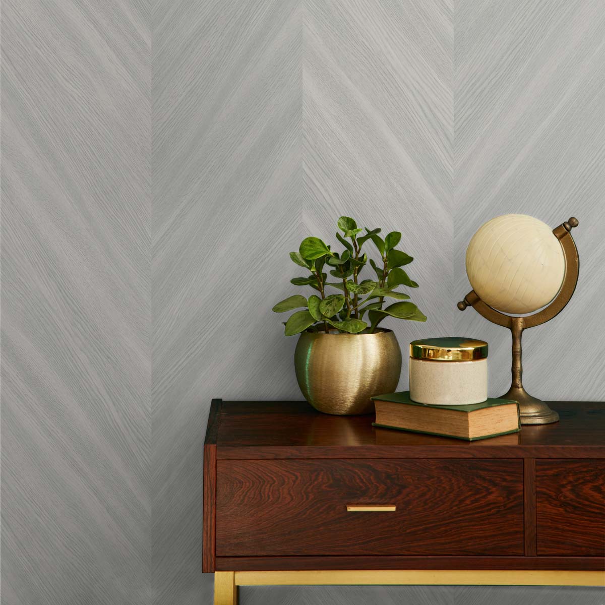 Even More Textures Faux Chevron Wood Embossed Vinyl Unpasted Wallpaper