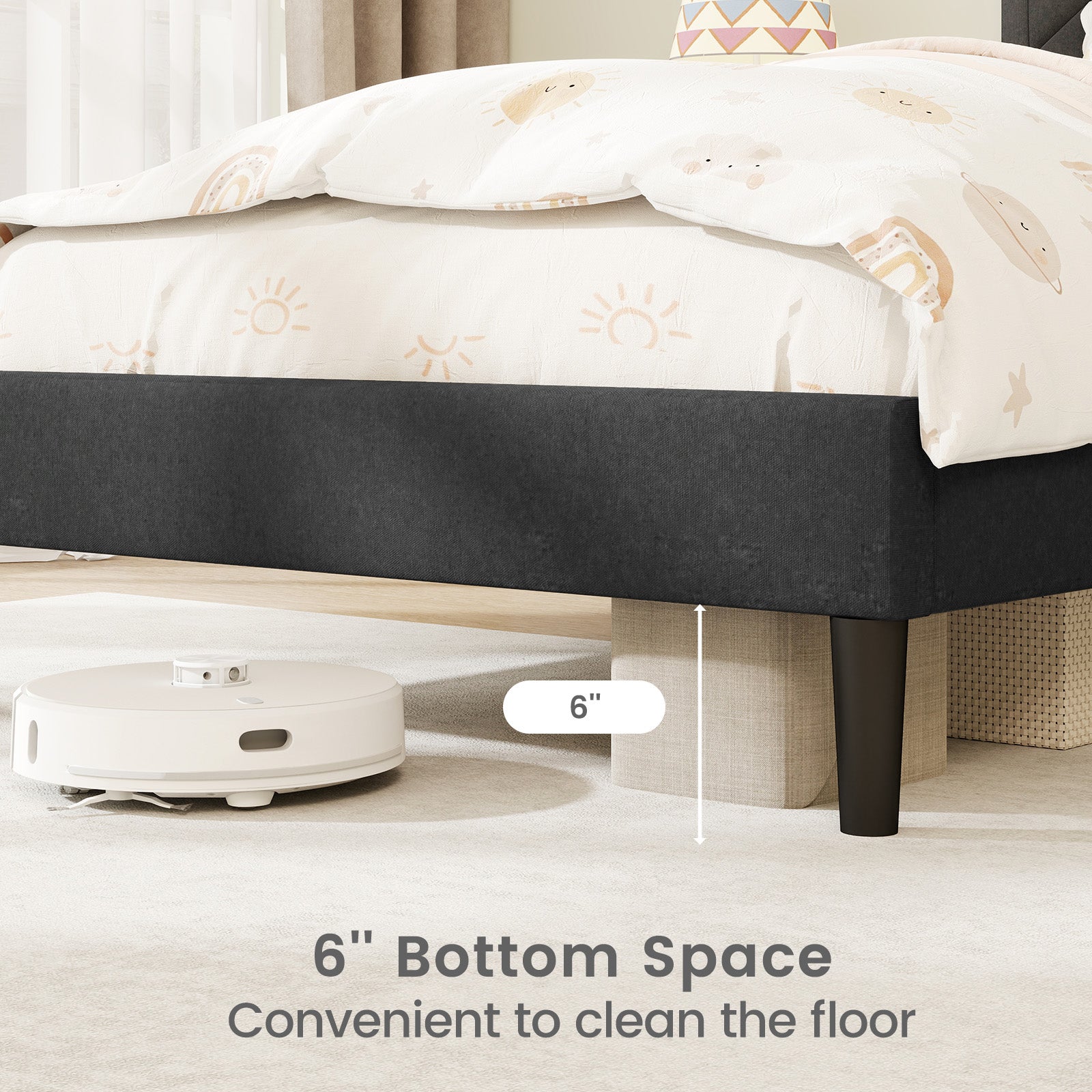 Twin/Full/Queen Size Upholstered Platform Bed Frame with High Headboard-Twin