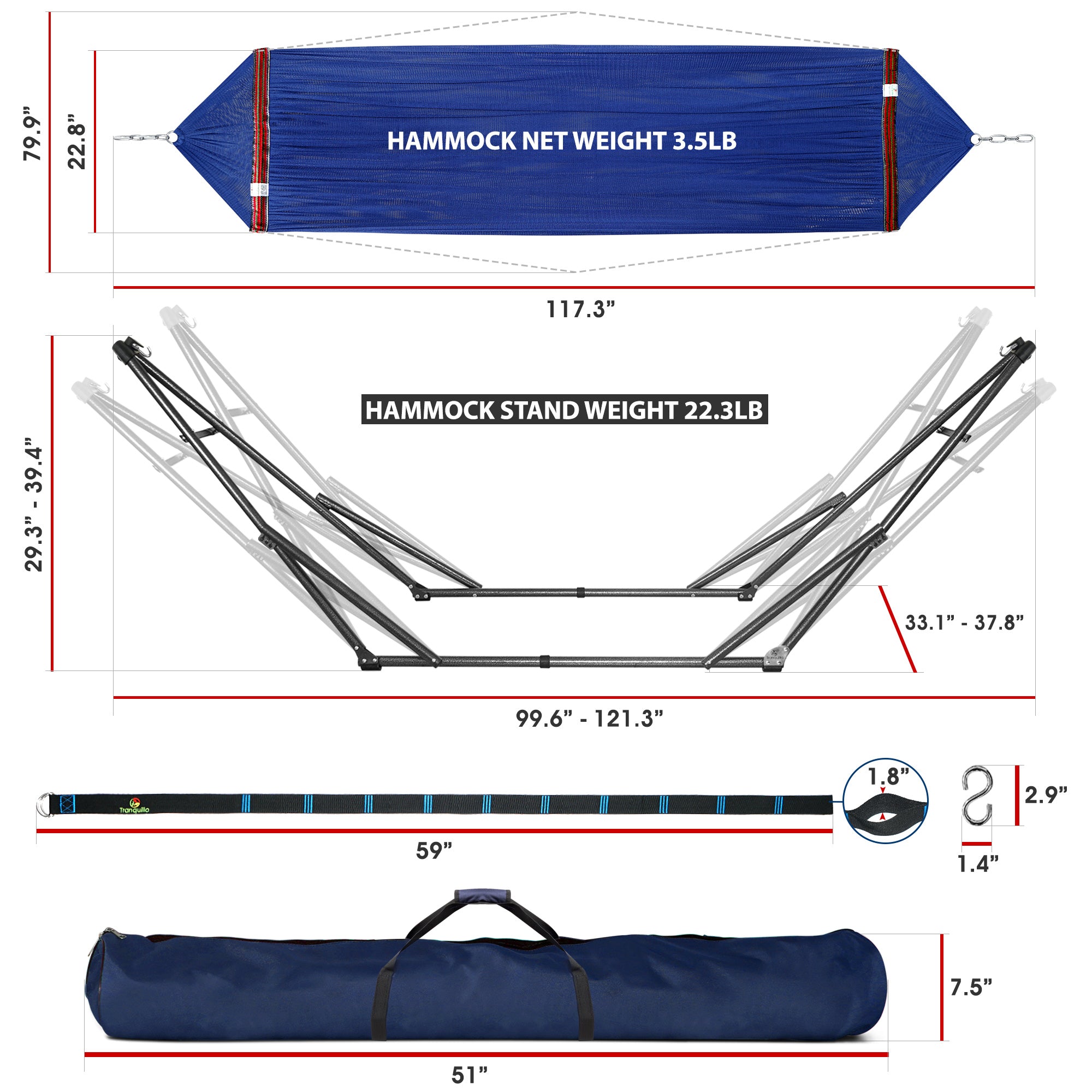 Tranquillo Comfort Set Original Hammock Stand