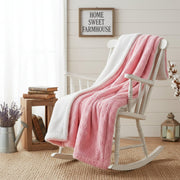 Luxury Blossom Pink Rose Buds Faux Fur Throw Blanket