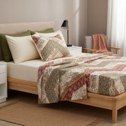 Chevron Floral Flat Bed Sheet w/ Pillowcases