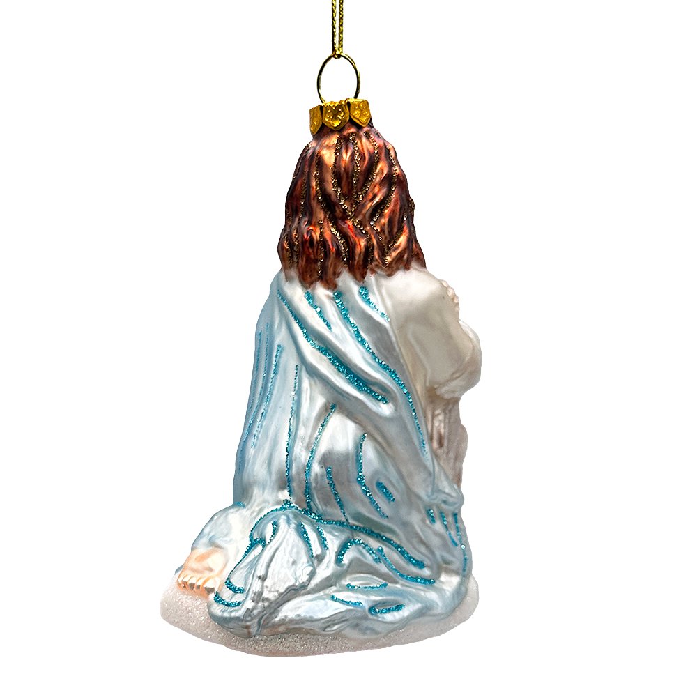 Praying Jesus Handcrafted Glass Christmas Ornament, Religious Christian Tree Decoration Glass Ornament OrnamentallyYou 