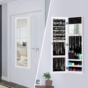 2-in-1 Wall or Door Mounted Jewelry Organizer in White