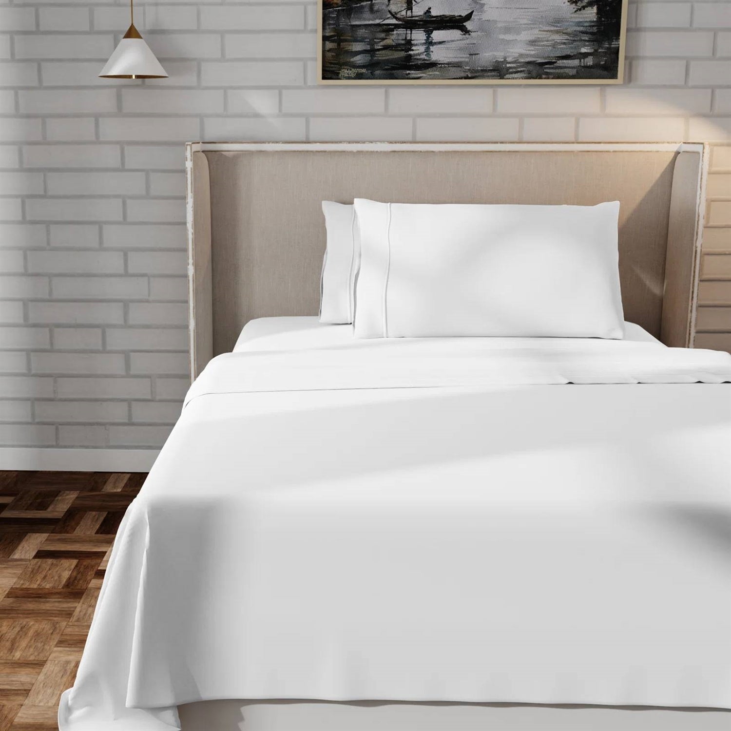 Full Size, White Organic Cotton Sheet Set