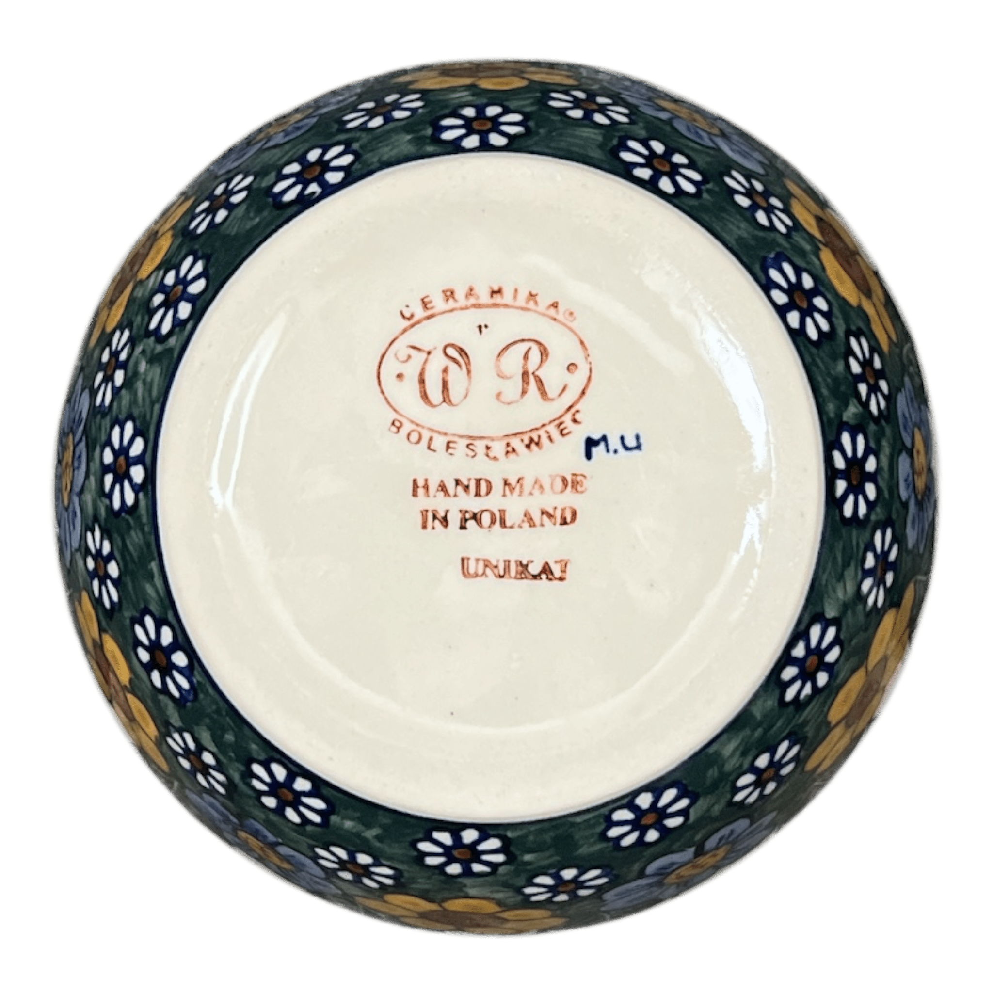 Plate, Round, Dinner, 10.25" Plate, WR (WR5C) in "Daisy Meadow" by W.R. Ceramika | WR5C-BK2 by The Polish Pottery Outlet