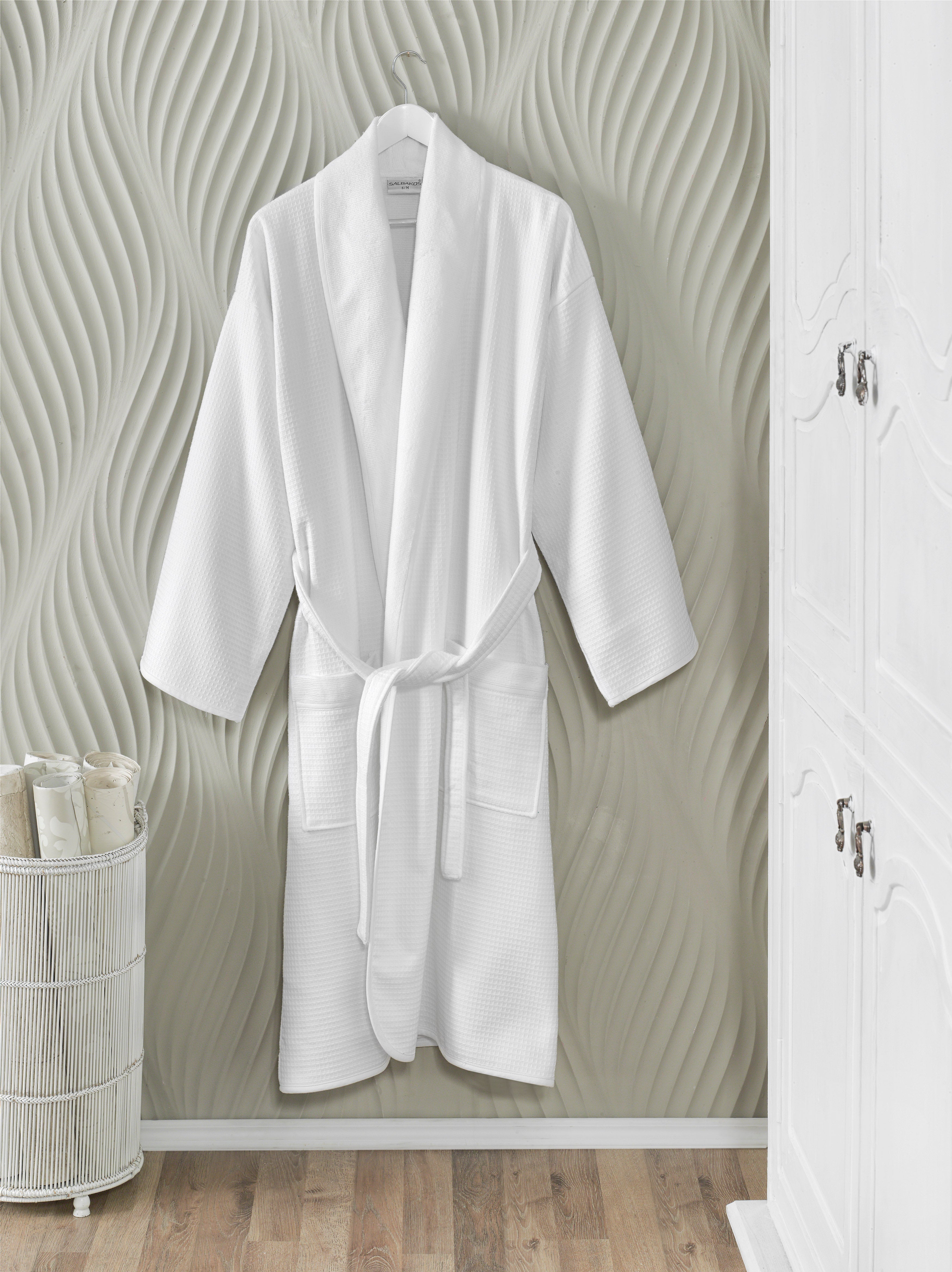 White Waffle Terry Turkish Cotton Bathrobe - Classic Turkish Towels