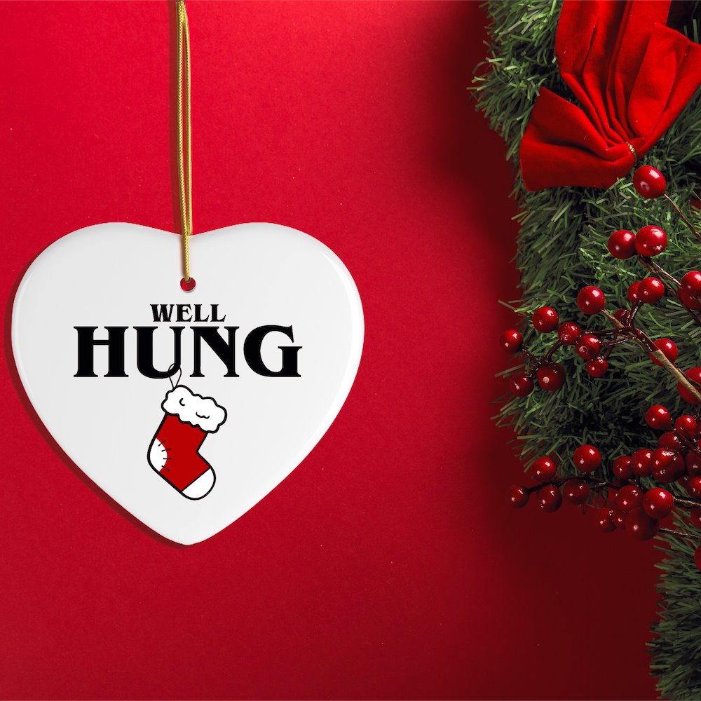 Well Hung Funny Christmas Ornament Ornament OrnamentallyYou 