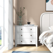 3 Drawer Dresser Chest of Drawers Bedside Table-White by DirectDeals