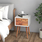 Wooden Nightstand with 2 Storage Drawers-Brown
