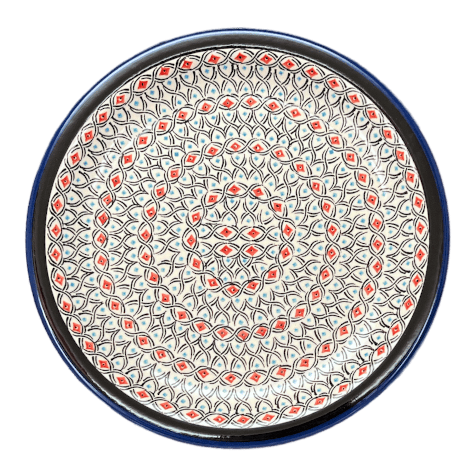 Plate, Round, Dinner, 10.75" Plate in "Beaded Turquoise" by Zaklady | Y1014-DU203 by The Polish Pottery Outlet