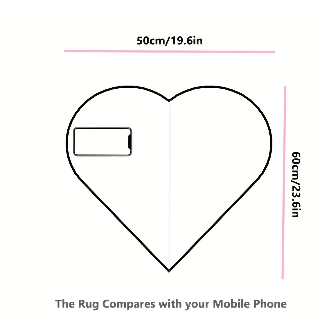 Faux Fur Room Rug, Heart Shaped Plush Rug