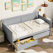 Twin Size Pine Wood Daybed with two Storage Drawers ,Grey(OLD SKU:W50426286) by 39F INC.
