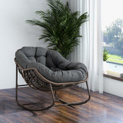Outdoor Rattan Rocking Chair, Grey