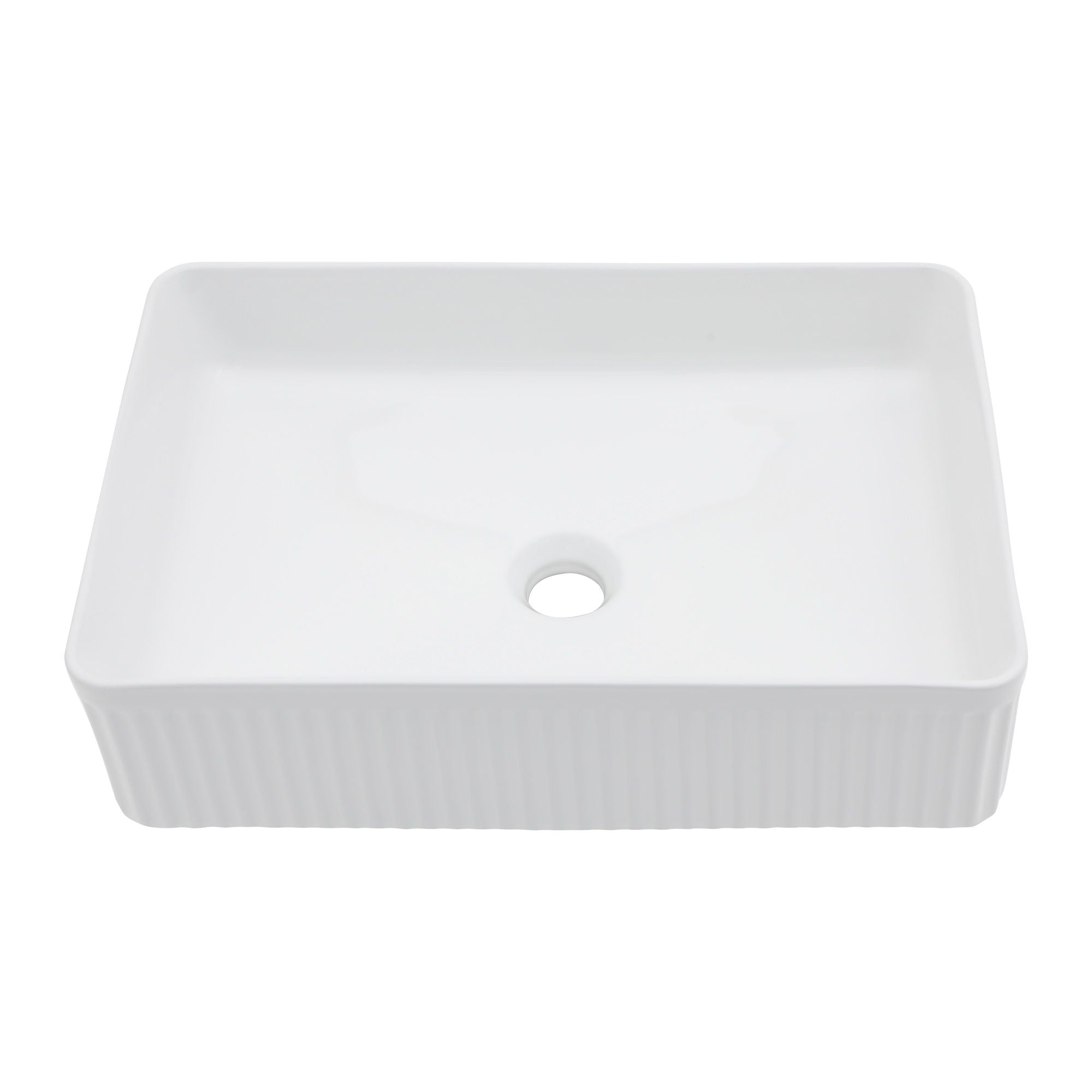 Modern Ceramic Rectangular Vessel Bathroom Sink by Couch