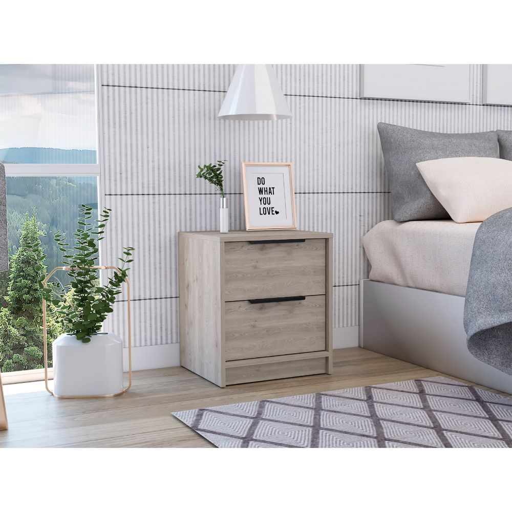 Kaia Nightstand, End Table - Light Gray